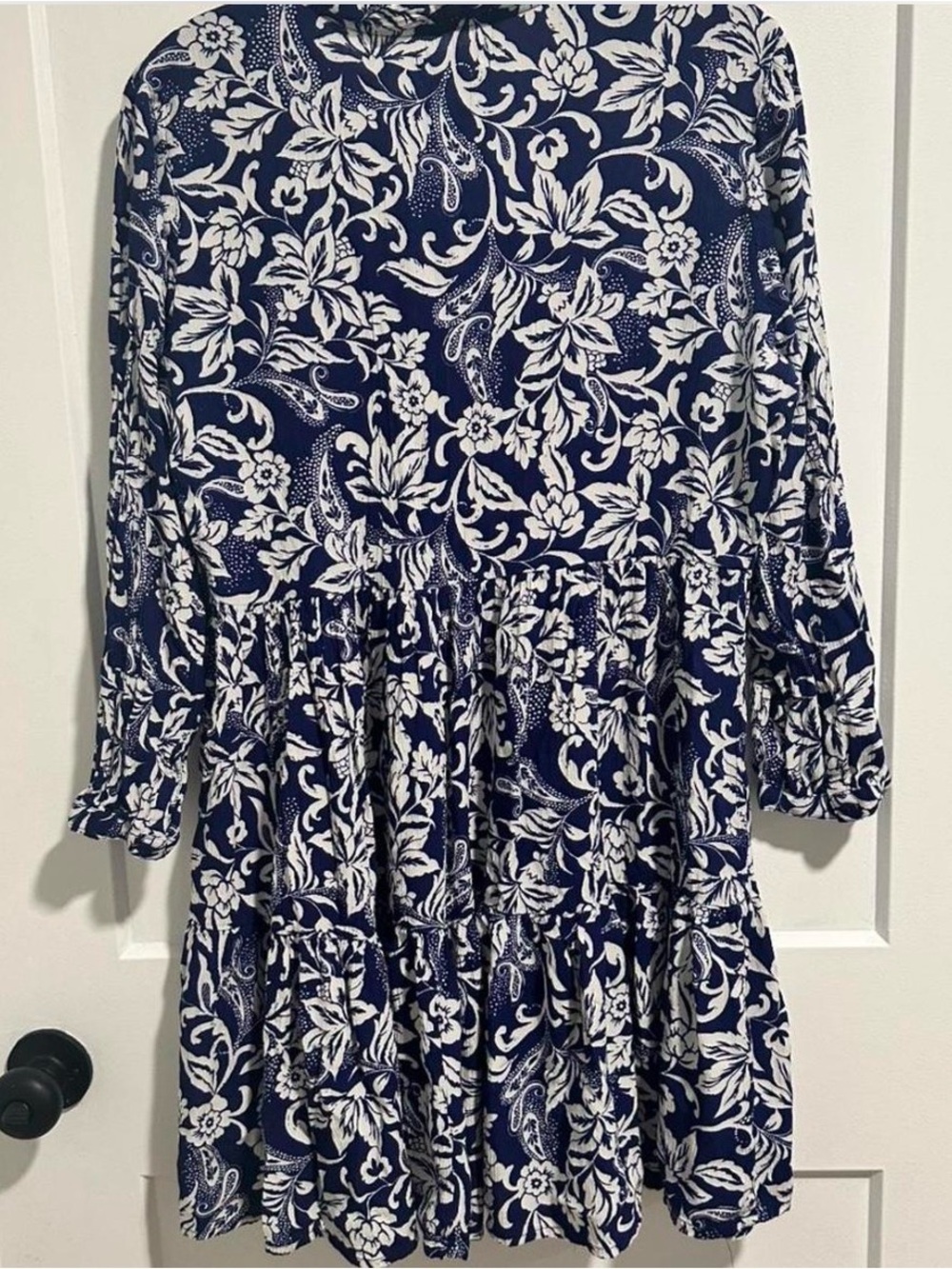 Japna, Navy Blue and White Floral Dress
